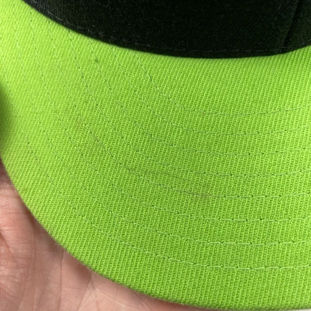 Lids Y2k Hat Baby Script Black Green Fitted 6 7/8 to 7 1/4 Vintage Graffiti
